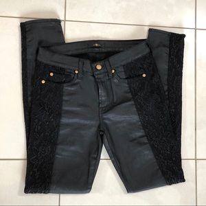 7 for all mankind black jeans with lace
